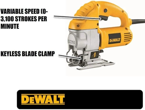 DEWALT Jig Saw, Top Handle, 5.5-Amp, Corded (DW317K), Yellow