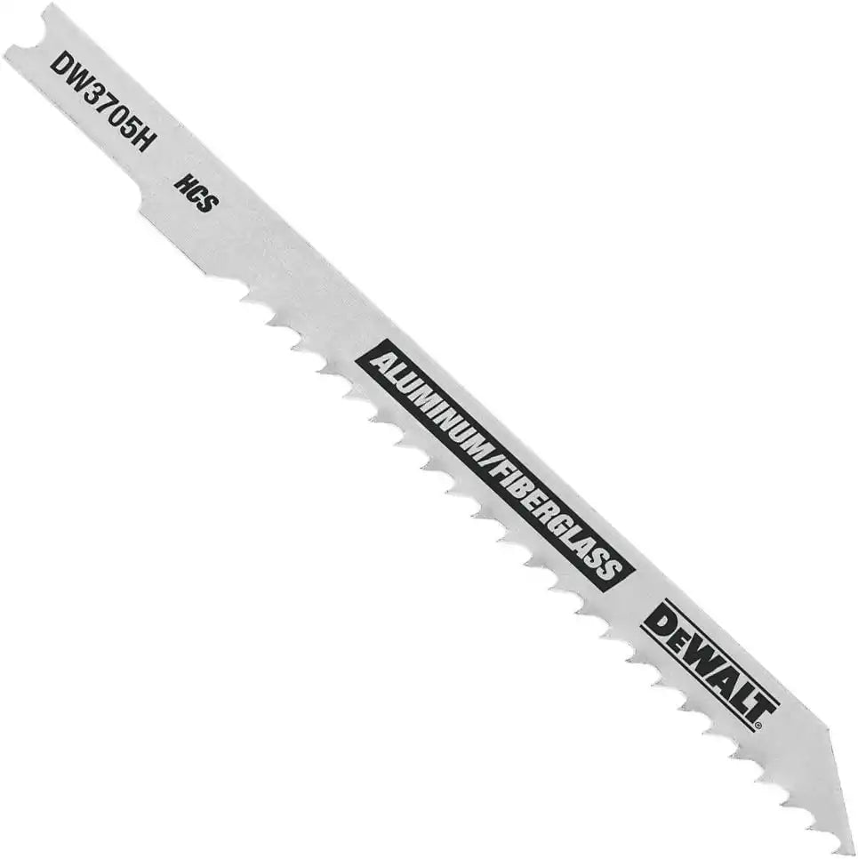 DEWALT DW3705H 4-Inch 8 TPI Fast Clean HCS U-Shank Cut Aluminum and fiberglass Jig Saw Blade (5-Pack)
