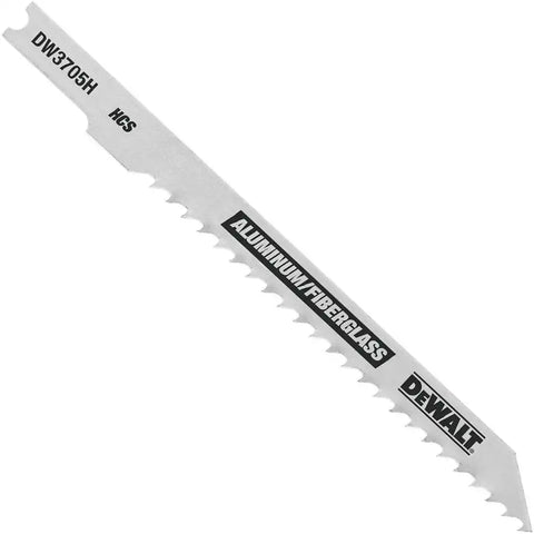 DEWALT DW3705H 4-Inch 8 TPI Fast Clean HCS U-Shank Cut Aluminum and fiberglass Jig Saw Blade (5-Pack)