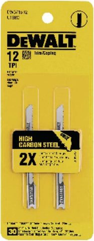 DEWALT DW3715H2 3-Inch 12TPI Scrolling High Speed Steel U-Shank Woodcutting Jig Saw Blade (2-Pack)