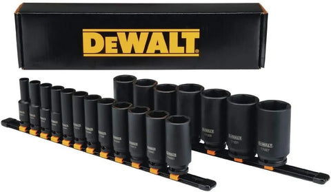 DEWALT Deep Impact Socket Set, 1/2 in Drive SAE, 6 PT, 19 Piece (DWMT19239)