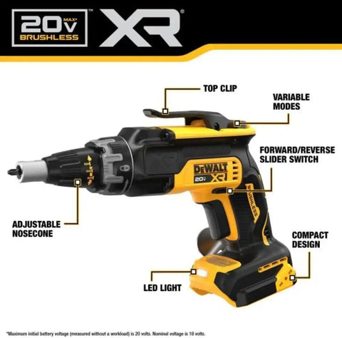 DEWALT 20V Max Drywall Screwgun, Tool Only (DCF630B) (Pack of 3)