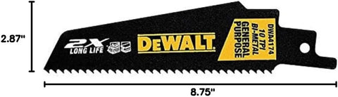 DEWALT 6-Inch Reciprocating Saw Blades, 14 TPI, 5-Pack (DWAR6114)