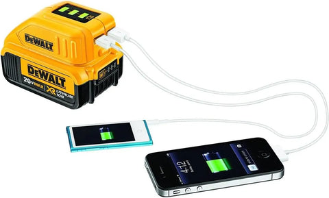 DEWALT 12V/20V MAX USB Charger with 2 Ports and State of Charge Indicator(DCB090)