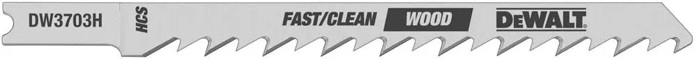 DEWALT DW3703H2 4-Inch 6TPI Fast Clean High U-Shank Woodcutting Jig Saw Blade (2-Pack)