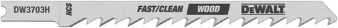 DEWALT DW3703H2 4-Inch 6TPI Fast Clean High U-Shank Woodcutting Jig Saw Blade (2-Pack)