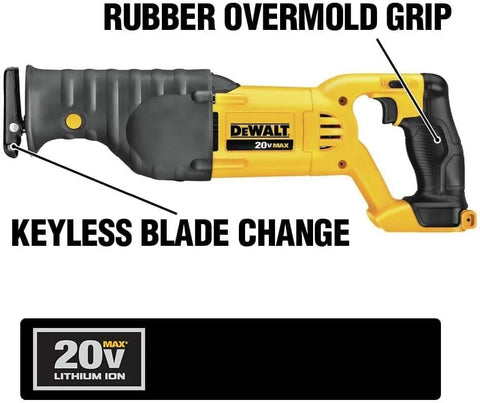 DEWALT 20V MAX Reciprocating Saw, 3,000 Strokes Per Minute, Variable Speed Trigger Cordless Saw, Tool Only (DCS380B)