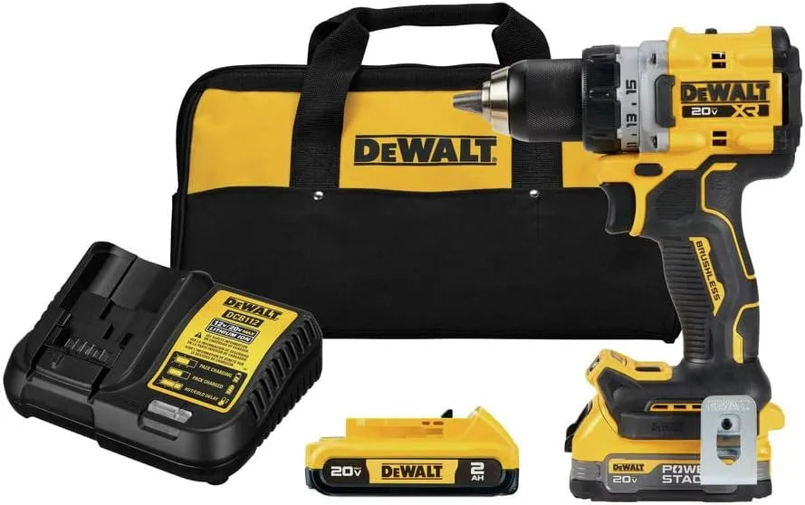 DEWALT 20V MAX XR Compact Cordless Drill and Impact Driver with Powerstack Batteries (DCD800D1E1)