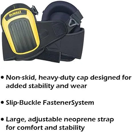 Custom Leathercraft DEWALT DG5204 Professional Kneepads with Layered Gel and Neoprene Fabric Liner, Large
