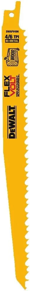 DEWALT DWAFV496 FLEXVOLT 6 TPI Recip Blade (5 Pack), 9"