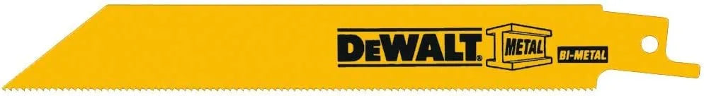 DeWALT DW4811B 6-Inch 18-TPI Straight Back Bi-Metal Reciprocating Saw Blade, 100-Pack