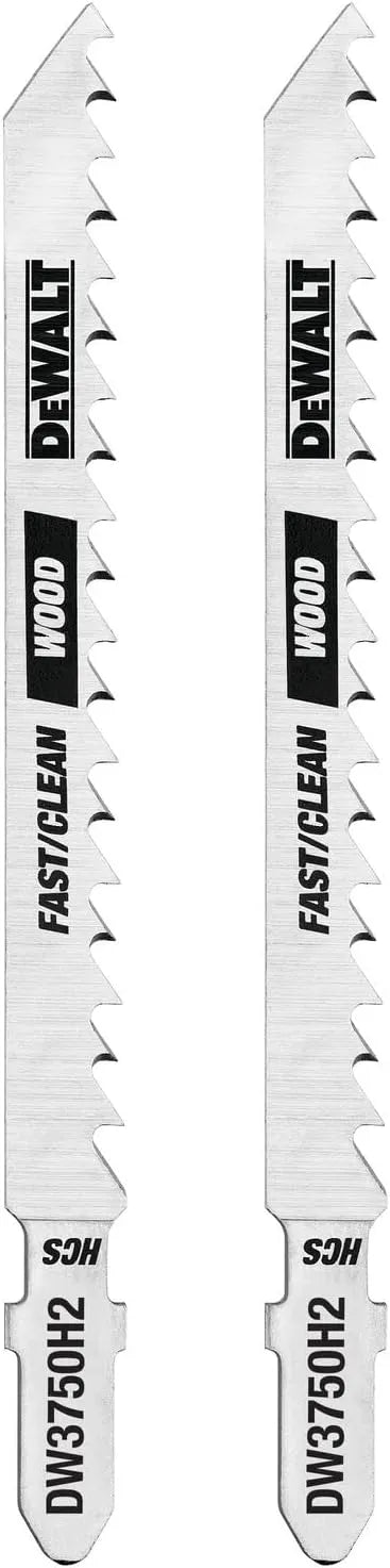 DEWALT DW3750H2 4-Inch 6TPI Fast Wood Cut High T-Shank Jig Saw Blade (2-Pack)