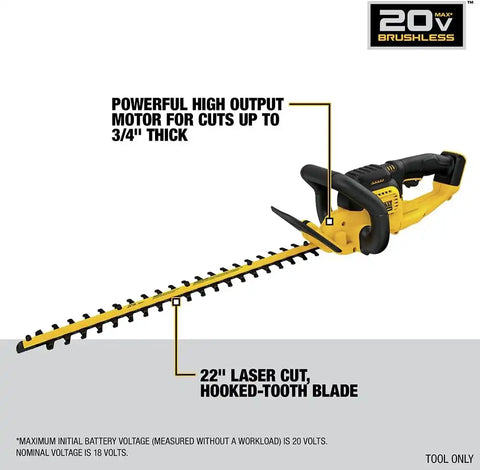 Dewalt Trimmer Hedge Bare 20V DCHT820B