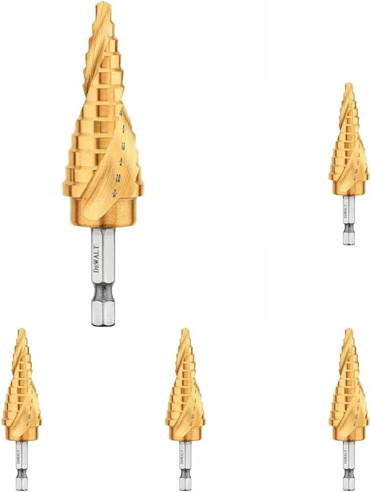 DEWALT Step Drill Bit, Impact Ready, 3/16-Inch-7/8-Inch (DWA1786IR) (Pack of 5)