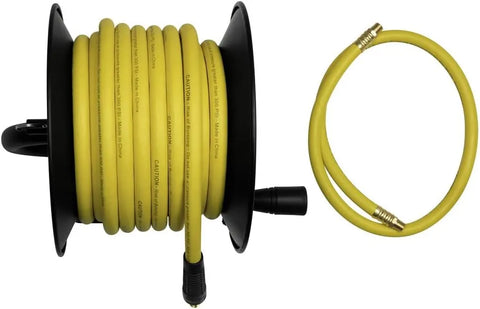 DEWALT DXCM024-0348 3/8" x 50' Manual Hose Reel with Rubber Hose , Yellow
