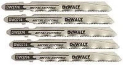 DEWALT - DW3776-5 Jigsaw Blades, Thin Metal Cutting, T-Shank, 3-Inch, 24-TPI, 5-Pack (DW37765)