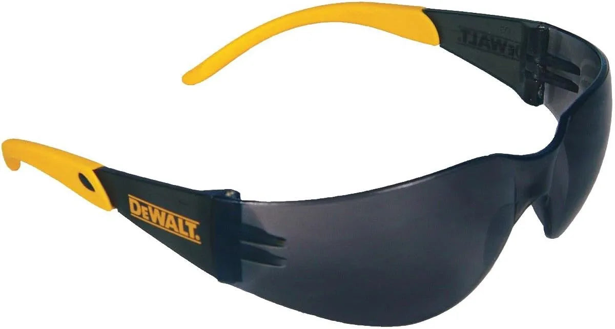 DEWALT DPG54-2C Protector™ Protective Eyewear – ANSI Z87.1+ Impact Rated – Lightweight Universal-Fit Frame – Flexible Rubber Temples – Smoke Lens – 1 Pair