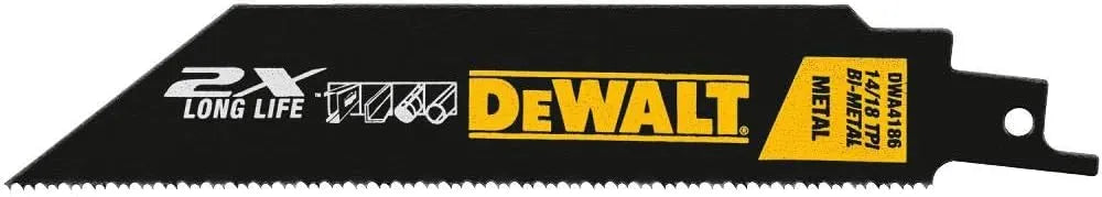 DEWALT 6-Inch Reciprocating Saw Blades, 14 TPI, 5-Pack (DWA4186)