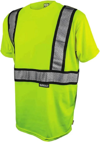 DEWALT DST911-L Class 2 Modacrylic Fr T-Shirt, Hi-Viz Green, Large