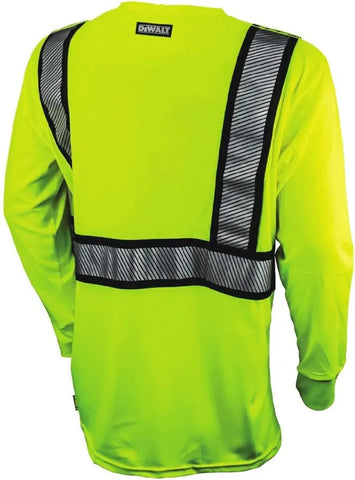 DEWALT DST921-M Class 2 Modacrylic Fr Long sleeve T-Shirt, Hi-Viz Green, Medium
