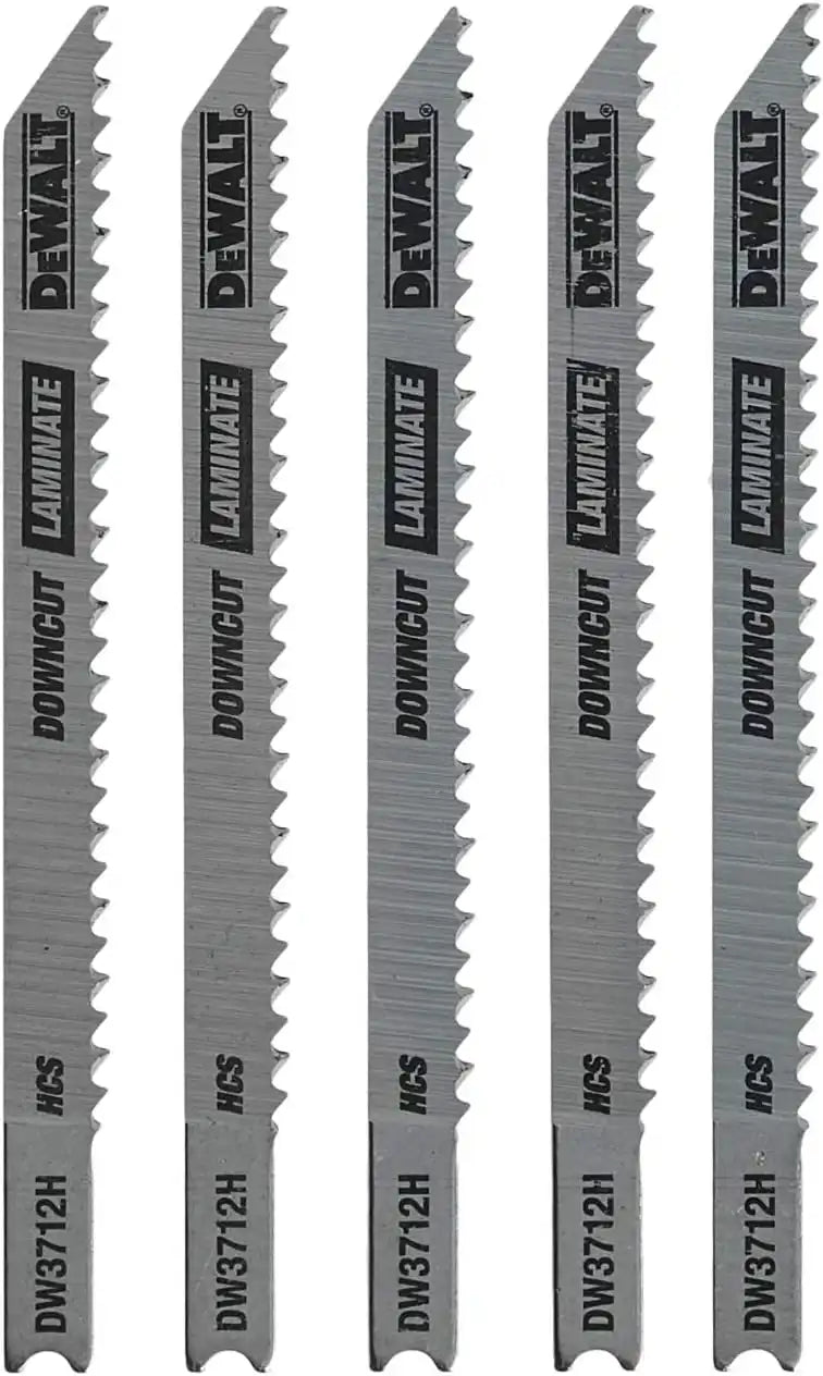 DEWALT Jigsaw Blades, Laminate Down Cutting, U-Shank, 4-Inch, 10-TPI, 5-Pack (DW3712H)