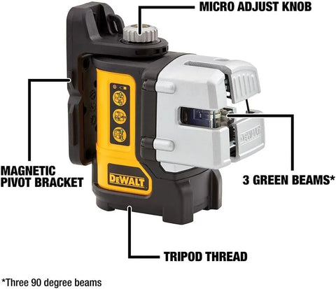 DEWALT Laser Level, Multi-Line, Green, 30-Foot Range (One Size)