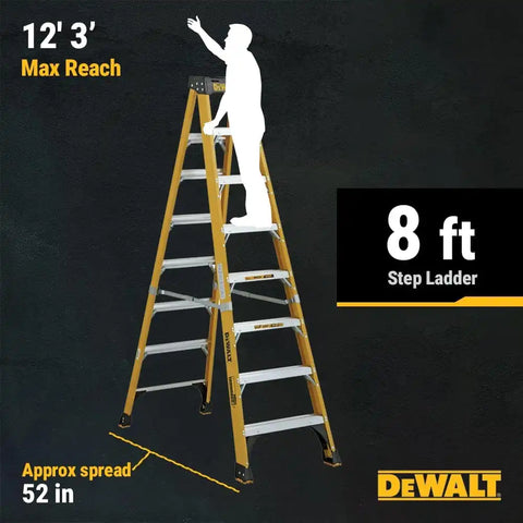 DeWalt 500lb Rated FG Stepladder 8' DXL3810-08