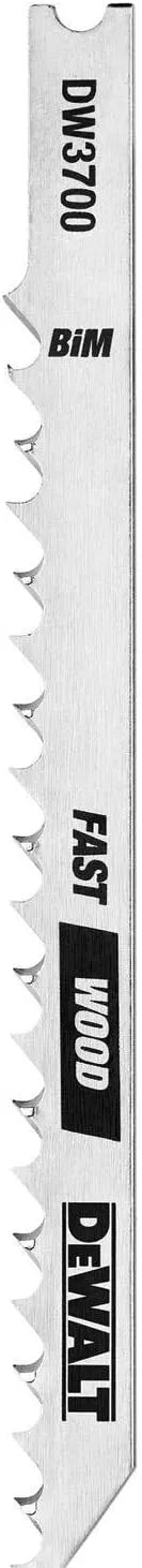 DEWALT DW3700H 4-Inch 6 TPI Very Fast/Rough HCS U-Shank Woodcutting Jig Saw Blade (5-Pack)