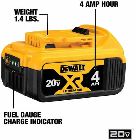 DEWALT 20V MAX* XR Battery, 4.0-Ah, 2-Pack (DCB204-2), Black
