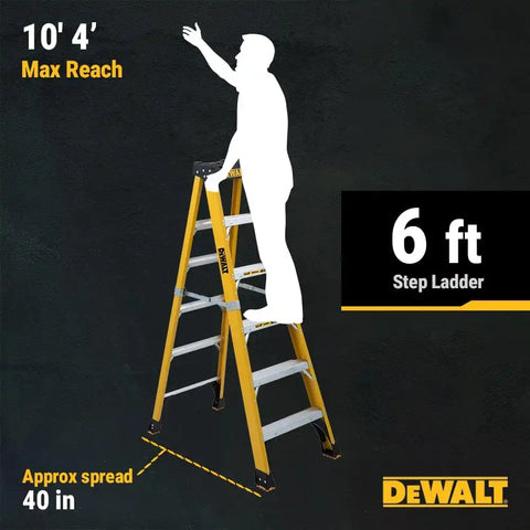 DeWalt 500lb Rated FG Stepladder 6' DXL3810-06