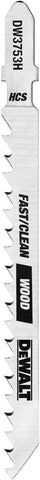 DEWALT DW3753H 4-Inch 6 TPI Fast Clean Cut Wood High Carbon Steel T-Shank Jig Saw Blade, 5-Pack
