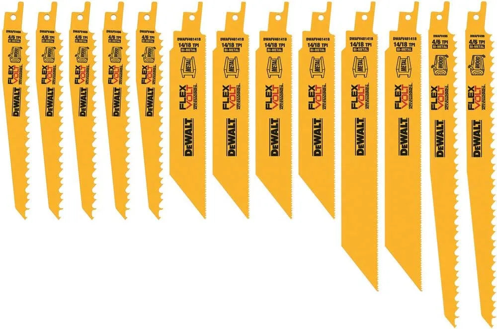 DEWALT FLEXVOLT Reciprocating Saw Blades Set, 13-Piece (DWAFV413SET)