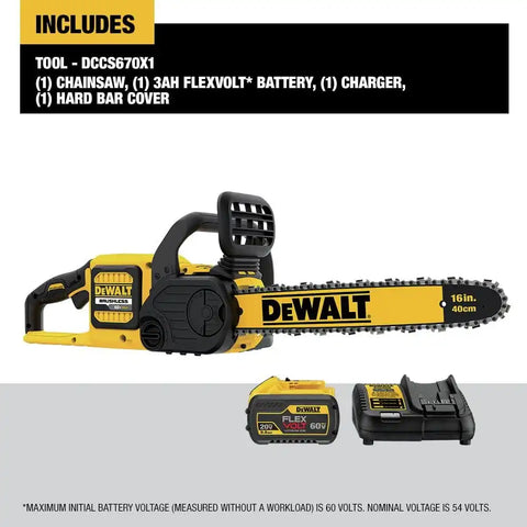 DEWALT FLEXVOLT CHAINSAW 60V 2Ah 16IN