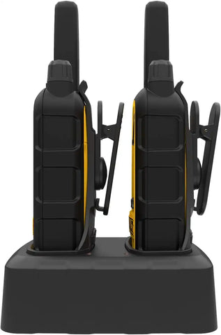 DEWALT DXFRS800 2 Watt Heavy Duty Walkie Talkies - Waterproof, Shock Resistant, Long Range & Rechargeable Two-Way Radio with VOX (2 Pack) & Motorola 53724 Remote Speaker Microphone (Black)