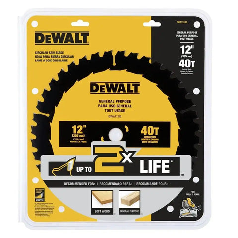 DEWALT 12 in. 40T General Purpose Saw Blade (DWA11240)