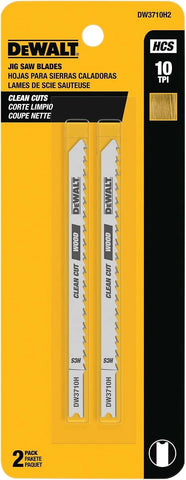 DEWALT DW3710H2 4-Inch 10TPI Fine Smooth High U-Shank Woodcutting Jig Saw Blade (2-Pack)