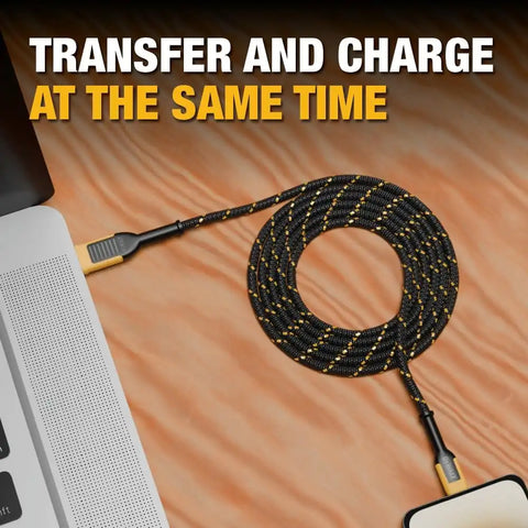 DEWALT Heavy Duty 2-Pack Durable iPhone Charger Cord, [Apple MFi Certified] 4ft Long Charging Cable, Compatible Apple Lightning to USB Cable, Fast Charging Cords for iPhone 14/13/12/11/13 Pro/13 Max
