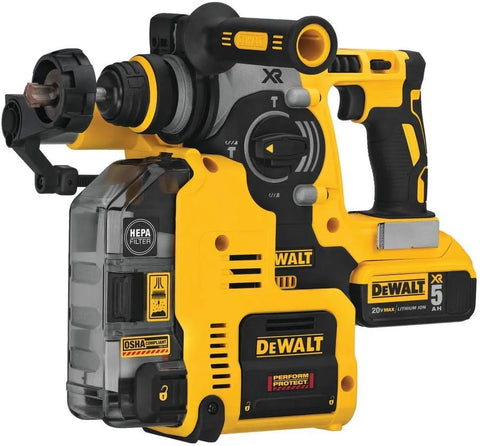 DEWALT 20V MAX XR Rotary Hammer, SDS Plus, L-Shape, On-Board Dust Extractor, 1-Inch (DCH273P2DHO)