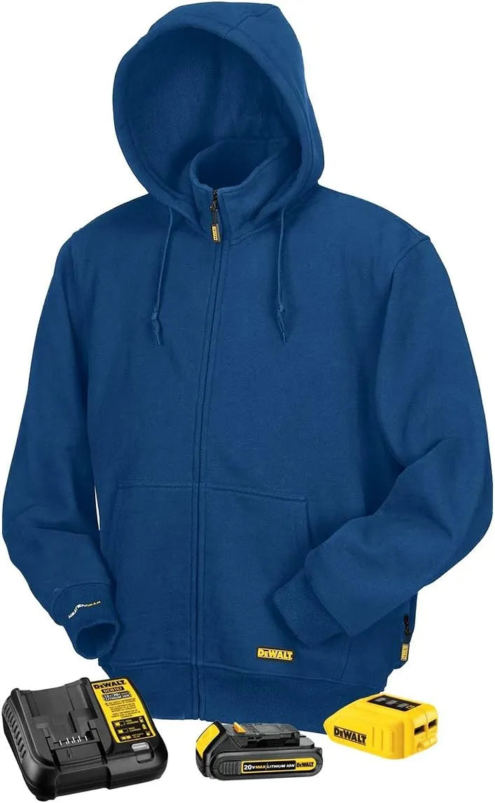 DEWALT DCHJ069C1-M Blue Fleece Heated Hoodie