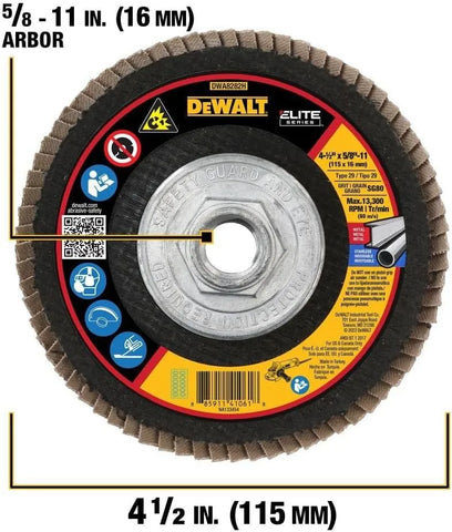 DEWALT DWA8282H 80G T29 XP Ceramic Flap Disc, 4-1/2" x 5/8"