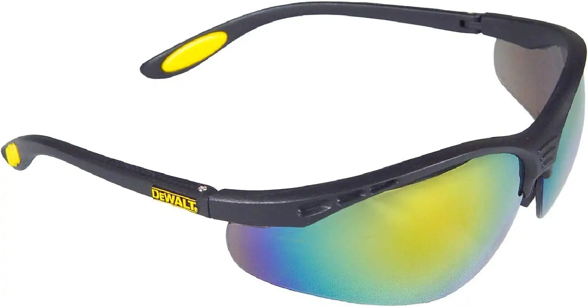 DEWALT DPG58-6C Reinforce Fire Mirror High Performance Protective Safety Glasses with Rubber Temples