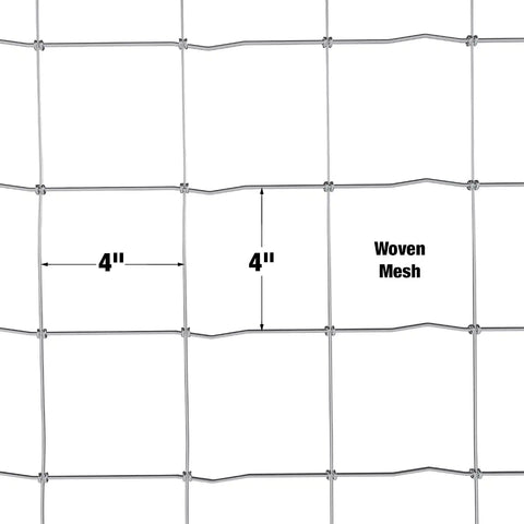DeWALT – 4 in. x 4 in. Mesh Welded Wire Fence – 48 in. x 330 ft. 12.5‑Gauge Galvanized Steel – for Sheep and Goat Enclosures | Pasture Fencing | Farm and Property Protection