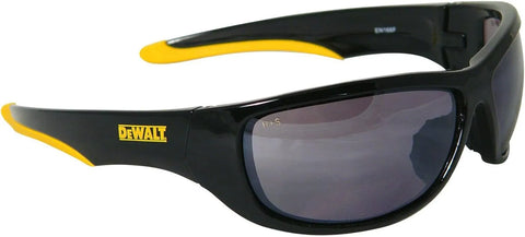 DEWALT DPG94-6C Dominator™ Z87+ Safety Glasses – Black Full Frame & Silver Mirror Lens – Rubber Temples & Nosepiece – 1 Pair