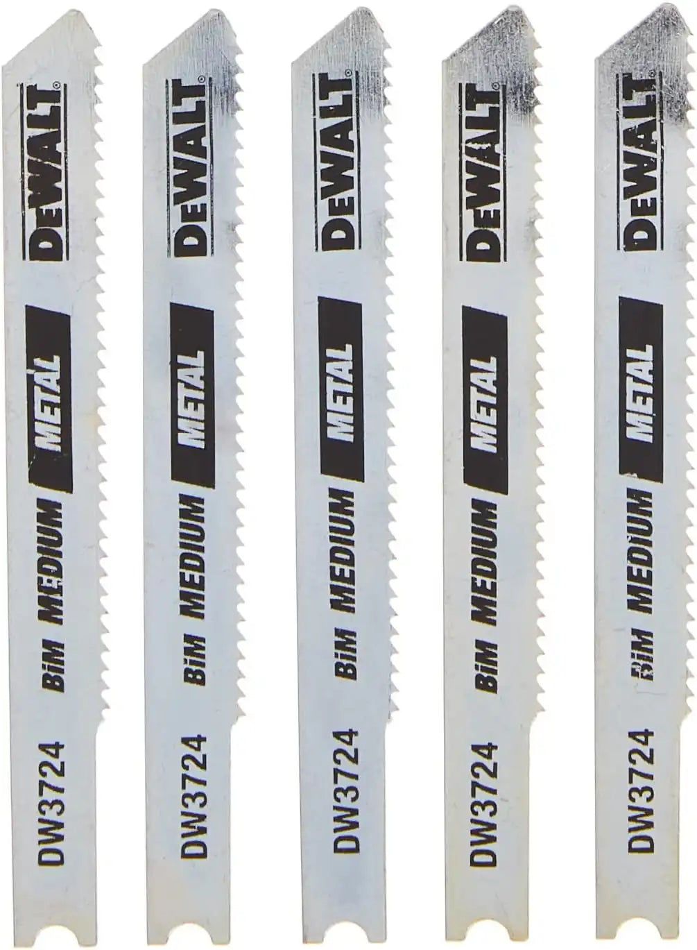 DEWALT - DW3724-5 Jigsaw Blades, Medium Metal Cutting, U-Shank, 3-Inch, 18-TPI, 5-Pack (DW37245) Silver