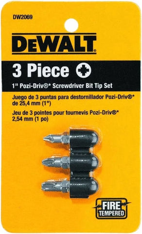 DEWALT DW2069 1-Inch Pozi-Drive Bit Tip Set, 3-Piece