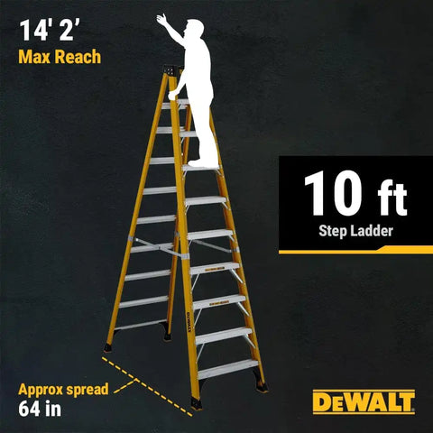 DeWalt Type IAA 375lb Rated FG Stepladder 10' DXL3410-10