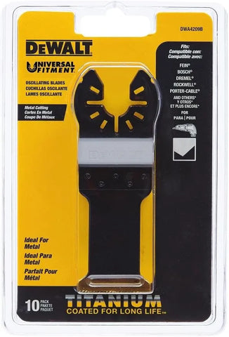 DEWALT Oscillating Tool Blade for Metal, Titanium Nitride Coated, 10-Pack (DWA4209B)