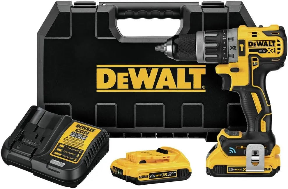 DEWALT 20V MAX* XR Hammer Drill Kit, Tool Connect Bluetooth (DCD797D2)