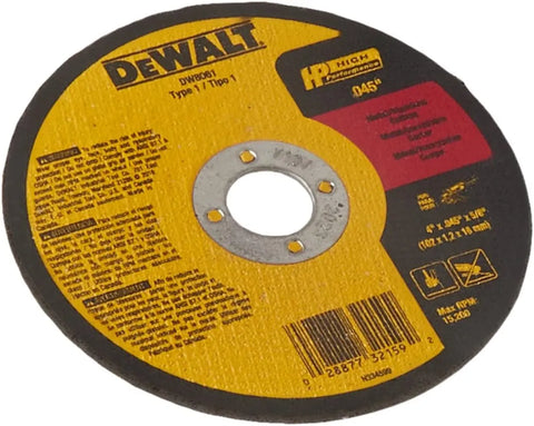 DEWALT DW8061 4-Inch by .045-Inch by 5/8-Inch A60T Abrasive Metal/INOX Cutting Wheel