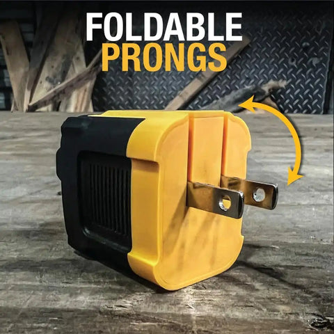 DEWALT Heavy Duty 49.5W Dual USB & USB C Charger Block (Cable Not Included), USBC Power Adapter, 2 Port Compact Foldable Fast Wall Charger for iPhone 17/16/15/14 Galaxy Pixel 4/3 iPad - Black & Yellow